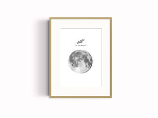 Affiche Back to the moon, Papier Machine Papier Machine Paredes y pisos de estilo minimalista
