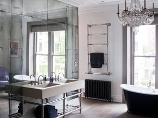 Antiqued Mirror Bathroom Panelling Rupert Bevan Ltd 洗面所＆風呂＆トイレミラー