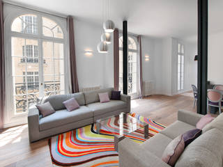 H2C DESIGN / 250M2 PARIS 16, H2C GROUP H2C GROUP Moderne woonkamers