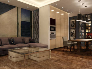 квартира в ЖК «КОНТИНЕНТАЛЬ», KOSHKA INTERIORS KOSHKA INTERIORS Eclectic style living room
