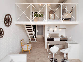 Biały loft, justyna smolec architektura & design justyna smolec architektura & design Moderner Flur, Diele & Treppenhaus
