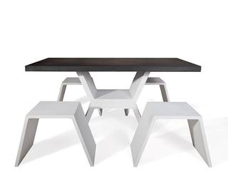 Mobilier design en béton composé d'une table et de ses bancs, sobre et raffiné à la fois !, Brin de Jardin Brin de Jardin حديقة