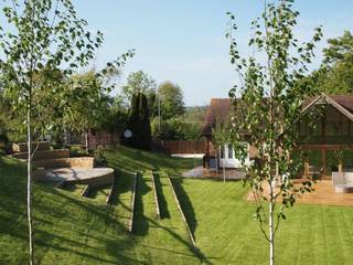Atmospheric Garden, nestled in the Sussex Downs, Borrowed Space Borrowed Space Taman Gaya Country