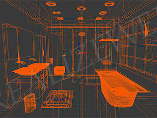 Modellazione e Rendering ambienti interni - Bagno moderno, Alessandro Chessa Alessandro Chessa Modern bathroom