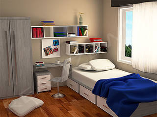 Modellazione e Rendering ambienti interni – Cameretta ragazzi, Alessandro Chessa Alessandro Chessa Modern style bedroom