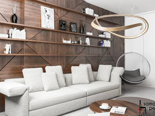 Дизайн квартиры "Уютная студенческая квартирка", Samarina projects Samarina projects Minimalist living room