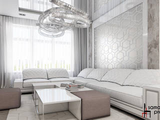 Дизайн квартиры "Нежная игра фактур", Samarina projects Samarina projects Classic style living room
