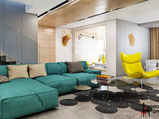 Дизайн квартиры "Сочные акценты", Samarina projects Samarina projects Living room