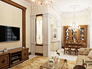 Дизайн квартиры "Легкая классика", Samarina projects Samarina projects Classic style living room
