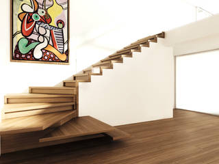 FALTWERK - Zig-Zag ist auch eine Form! Kommt auch schön in Holz, Siller Treppen/Stairs/Scale Siller Treppen/Stairs/Scale Nowoczesny korytarz, przedpokój i schody