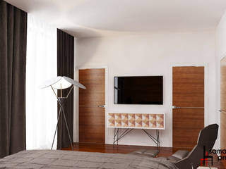 Дизайн загородного дома "Чистота стиля", Samarina projects Samarina projects Minimalist bedroom