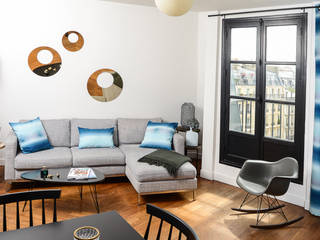 Salon Batignolles, STUDIO EMMA ROUX STUDIO EMMA ROUX Modern living room