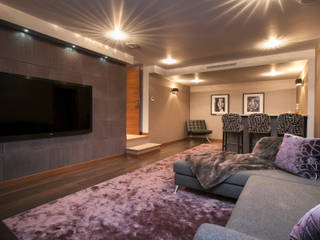 Villa South of France Interior cinema room Charlotte Candillier Interiors Salas de entretenimiento