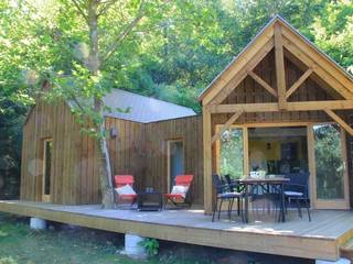 Habitat de loisir en bois - camping les Clots mirandol - bourgnounac, ...architectes ...architectes Espaços comerciais