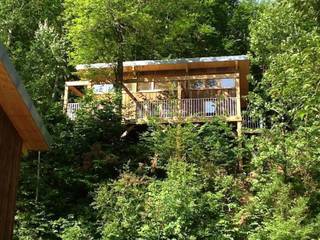 Habitat de loisir en bois - camping les Clots mirandol - bourgnounac, ...architectes ...architectes Espaços comerciais