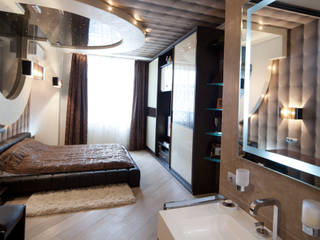 Дизайн квартиры "Геометрия и глянец", Samarina projects Samarina projects Minimalist bedroom