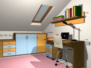 Cameretta per bambini moderna in mansarda, JP.design JP.design Nursery/kid’s room