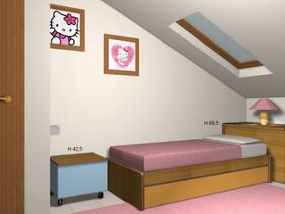 Cameretta per bambini moderna in mansarda, JP.design JP.design Nursery/kid’s room