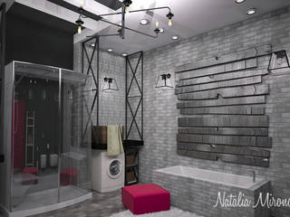 Монохром, Наталия Миронова Наталия Миронова Industrial style bathroom