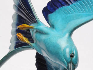 Bird in flight 'Jewel in the crown' European Roller Martin hayward-Harris Sculpture その他のスペース 彫刻