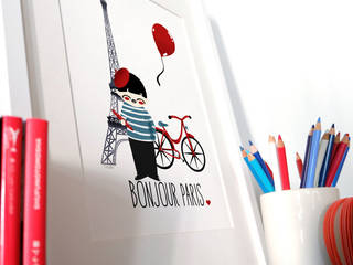 Affiche Décorative "Bonjour Paris", Kanzilue Kanzilue その他のスペース