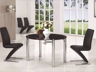 JAVA ROUND EXT. GLASS TABLE , Furniture Italia Furniture Italia Salas de jantar modernas