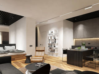 Студия для холостяка, Y.F.architects Y.F.architects Salones de estilo minimalista