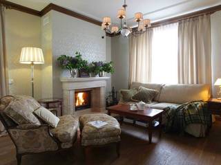 Загородный дом 360м2, Tatiana Ivanova Design Tatiana Ivanova Design Classic style living room