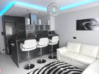 Salon z aneksem kuchennym, studio bonito studio bonito مطبخ