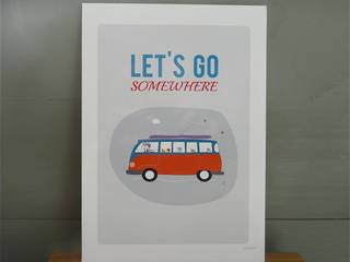 Affiche Van Let's go somewhere, icilaterre icilaterre غرفة الاطفال ورق