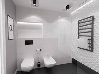 Łazienka Black&White, Tarna Design Studio Tarna Design Studio Modern bathroom