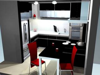 Cocina integrada, vivienda residencial, pb Arquitecto pb Arquitecto ห้องครัว ไม้ผสมพลาสติก