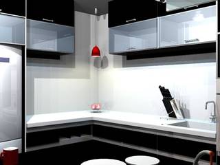 Cocina integrada, vivienda residencial, pb Arquitecto pb Arquitecto 미니멀리스트 주방 우드 + 플라스틱