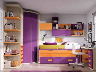 Dormitorio juvenil completo homify Dormitorios infantiles de estilo moderno Compuestos de madera y plástico