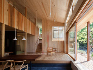 森林公園の家, HAN環境・建築設計事務所 HAN環境・建築設計事務所 Ruang Keluarga Modern Kayu Wood effect