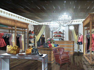 Мебель для бутика одежды, Lesomodul Lesomodul Коммерческие помещения