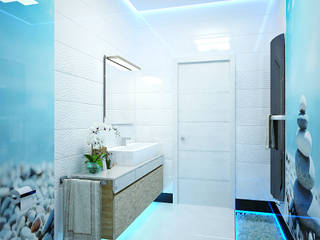 Ванная комната: мужской и женский интерьер, Студия дизайна ROMANIUK DESIGN Студия дизайна ROMANIUK DESIGN Kamar Mandi Modern