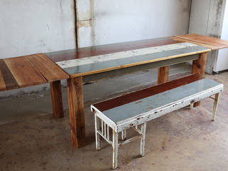 Tisch aus alten Berliner Dielen und Dachbalken, DIELEREI DIELEREI Ausgefallene Esszimmer Holz Holznachbildung