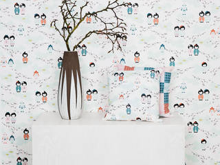 Wallpaper, BY MAY/ Siluett Frost Window Film BY MAY/ Siluett Frost Window Film Стены и пол в стиле минимализм