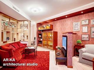 Квартира для подарков, AR-KA architectural studio AR-KA architectural studio モダンデザインの リビング