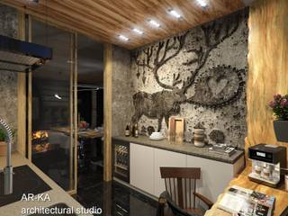 LUX Лофт на Мосфильмовской, AR-KA architectural studio AR-KA architectural studio Industrial style kitchen