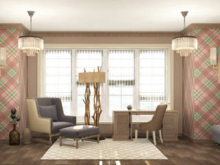 кабинет в частном доме, Eclectic DesignStudio Eclectic DesignStudio Escritórios campestres