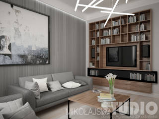 Apartament przy ul. Studenckiej w Krakowie, MIKOŁAJSKAstudio MIKOŁAJSKAstudio Salas de estar modernas