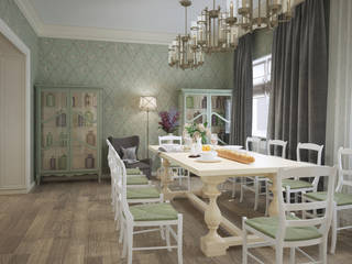 Кухня/столовая в частном доме, Eclectic DesignStudio Eclectic DesignStudio Столовая комната в классическом стиле