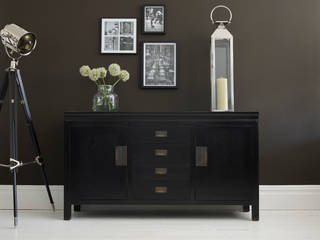 Small Canton Black Sideboard LOMBOK ห้องนั่งเล่น ตู้เก็บของและชั้นเก็บของ