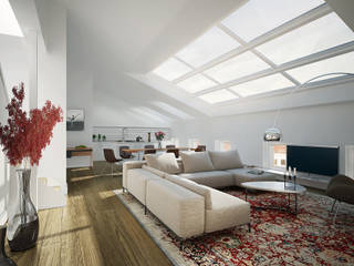 Wohnung mit Terrasse über den Dächern Berlins, loomilux loomilux Minimalist living room