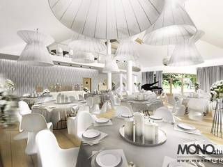 Ekskluzywna, nowoczesna aranżacja restauracji., MONOstudio MONOstudio Spazi commerciali