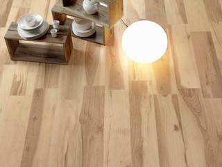 Wood effect floor tiles Acadia Biondo 22,5x90 homify Paredes y pisos de estilo rústico Baldosas