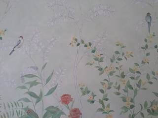 Camera da letto decorata con velatura e tappezzeria dipinta a mano, RobinArtStudio RobinArtStudio 房子