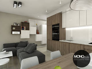 Mała ale przestronna kawalerka, MONOstudio MONOstudio Modern style kitchen